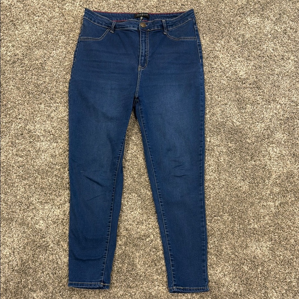 One 5 One Blue Skinny Jeans Classic Fit Size 14